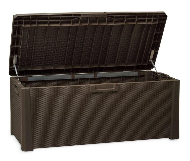Wicker storage box + seat cushion, 148x72x64 cm, Toomax (Italy)