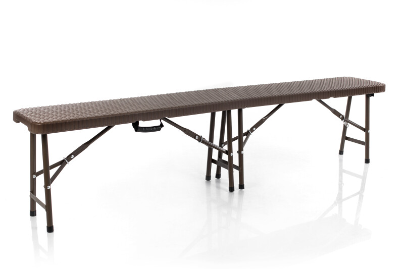 Saliekams galds ar rotangpalmas dizainu 183x76 cm + 2 soli