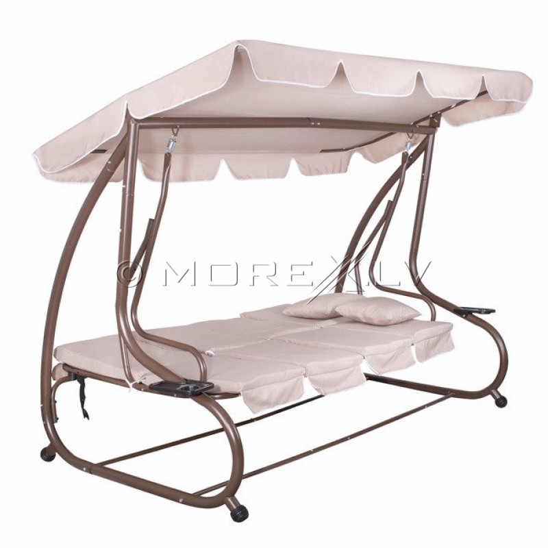 Dārza šūpuļdīvāns 250х120 cm, 4-vietīgs, bēšs