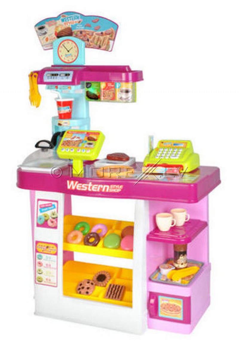 Toy supermarket set with a till, dishes and food (00006081)