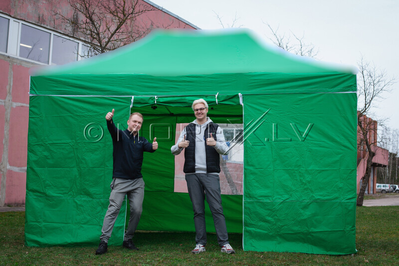 Canopy walls 3x4.5 m (4 pcs, green colour, fabric density 160 g/m2)