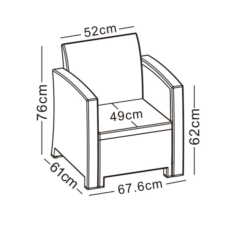 Ротанговый комплект мебели: 2 кресла, стол
