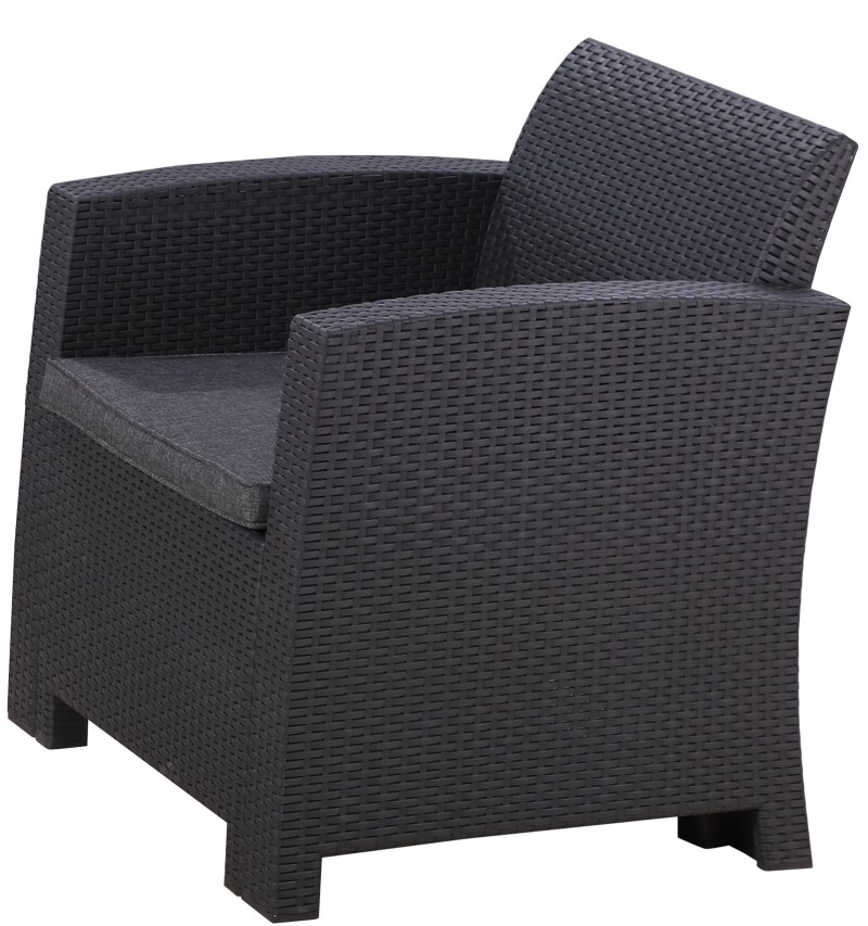 Ротанговое садовое кресло 68 см, серое