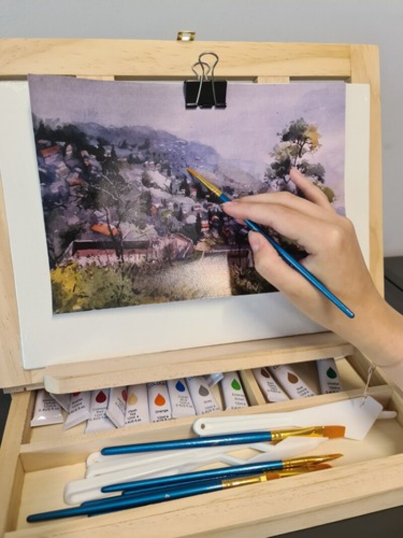 Zīmēšanas un gleznošanas komplekts, 45 gab. + čemodāns