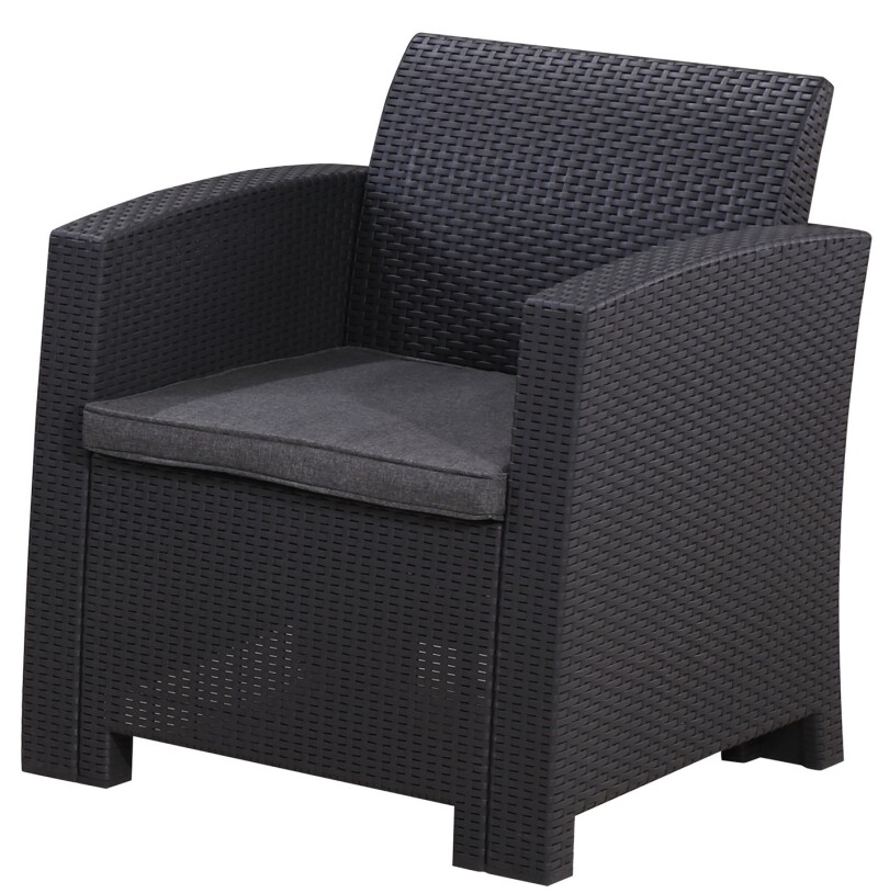 Ротанговое садовое кресло 68 см, серое