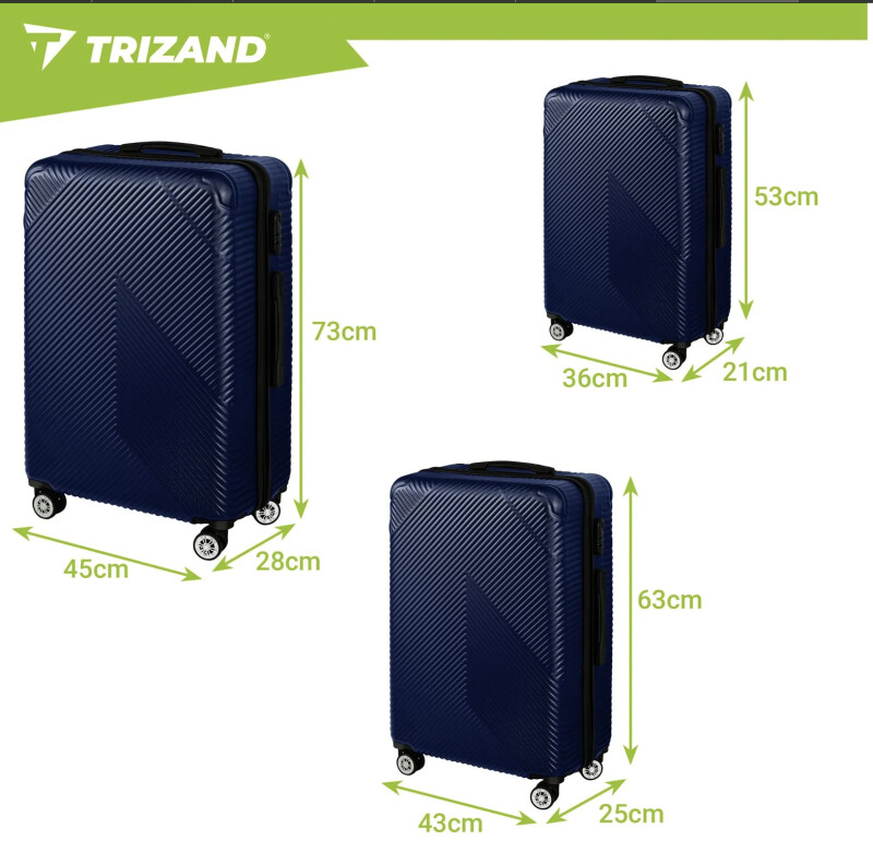 Suitcase set 3 pcs. dark blue