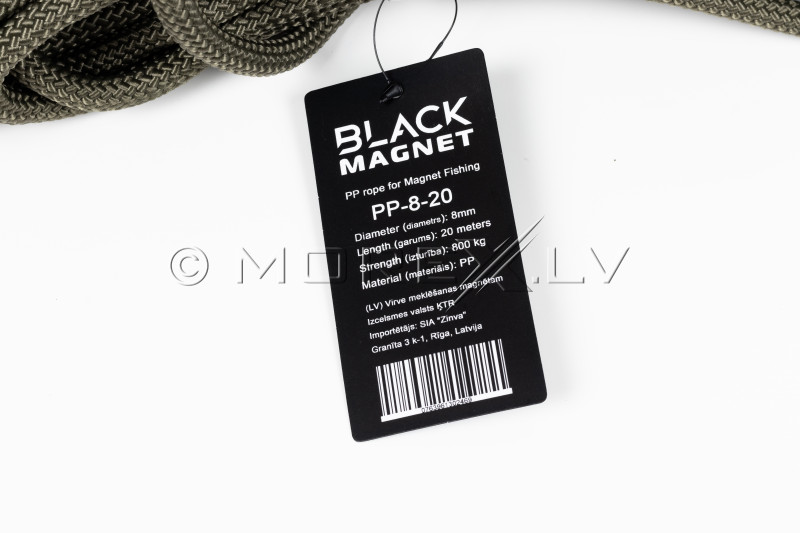 8 mm x 20 m virve Black Magnet meklēšanas magnētam