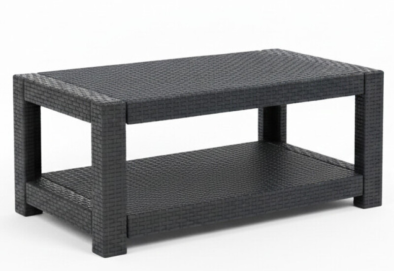 Ротанговый садовый стол 93x56x38 см, серый