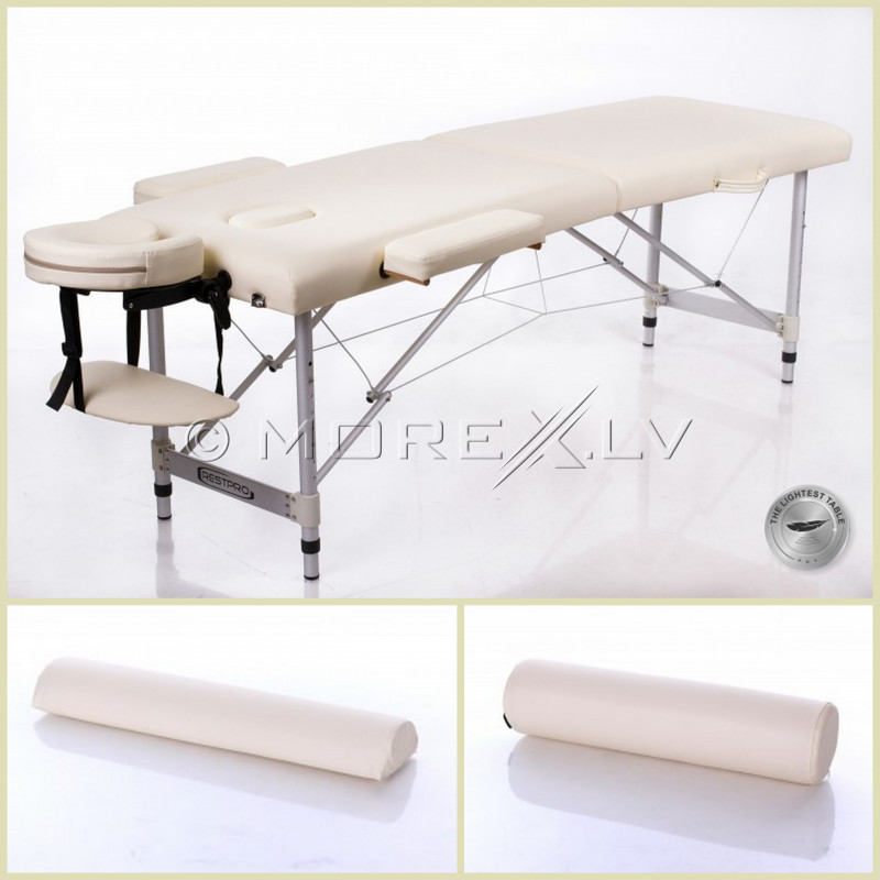 Massage Table + Massage Bolsters RESTPRO® ALU 2 S Cream