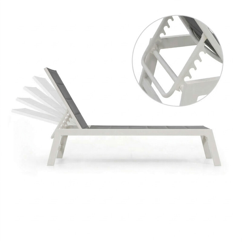 Sun lounger, subbed 199x65x35 cm, light gray