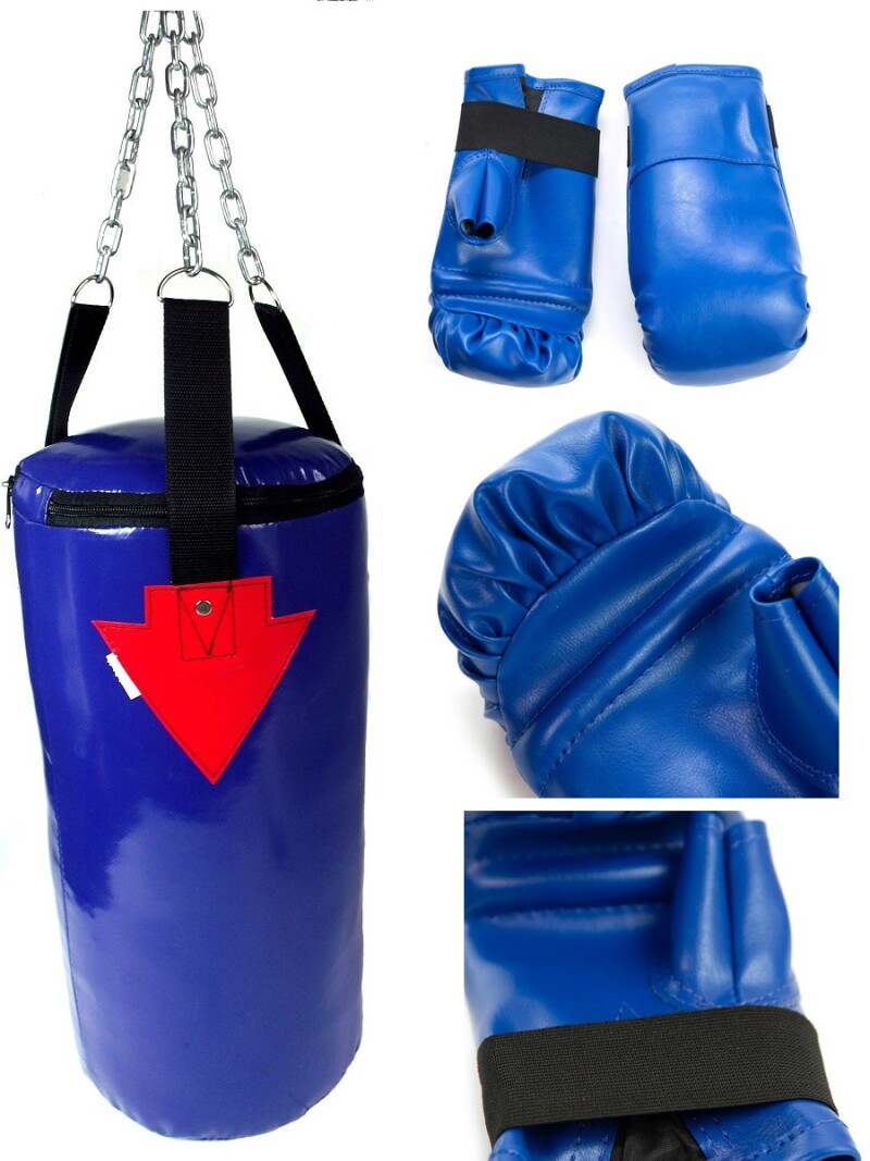 Детская боксерская груша 4кг + перчатки SANRO , синий