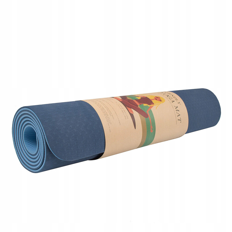 Yoga exercise mat 183 x 61 x 0,6 cm, blue