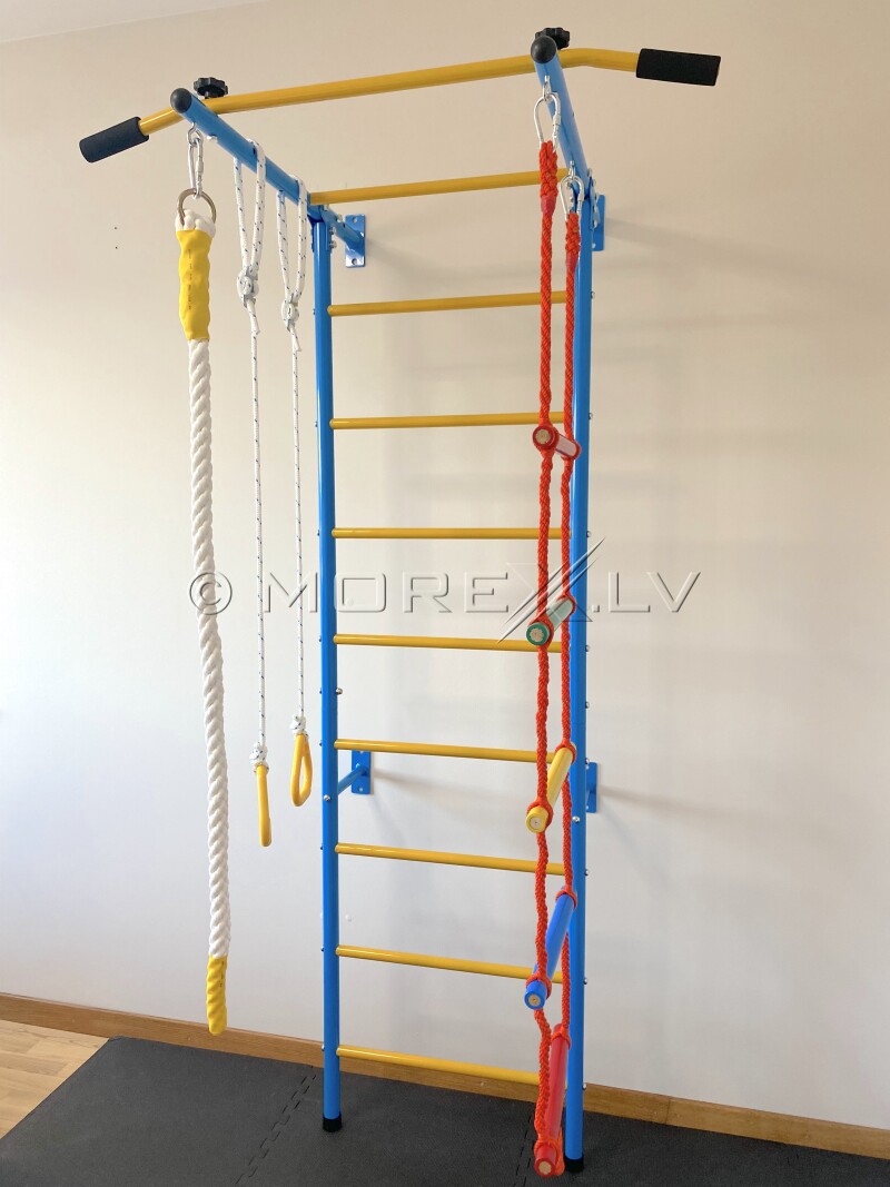 Swedish wall for children XK-029A blue-yellow, 222x108x83cm