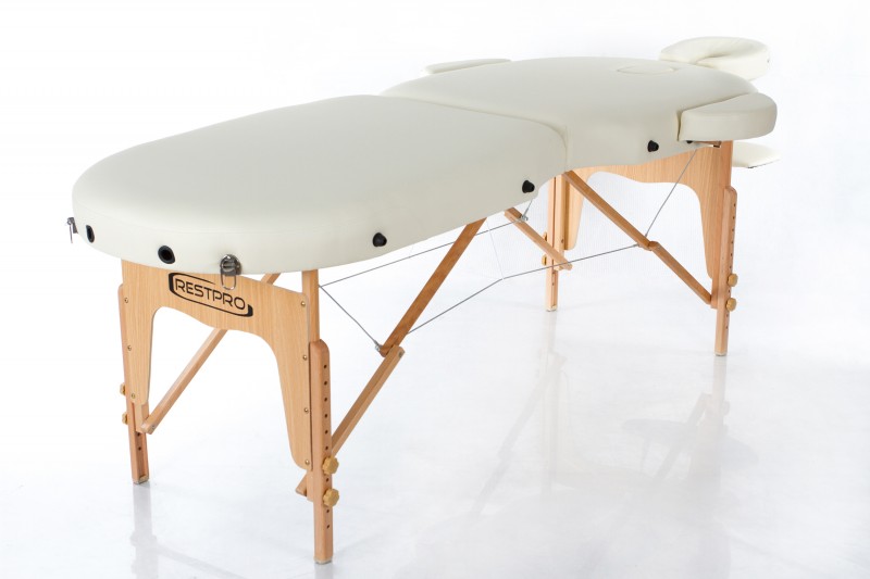 Massage Table + Massage Bolsters RESTPRO® VIP OVAL 2 CREAM