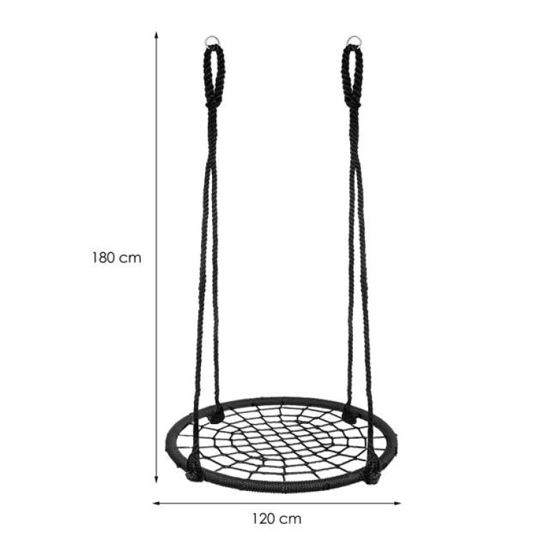 Vaikiškas sūpynių Gandralizdis Ø 120 cm, juodas