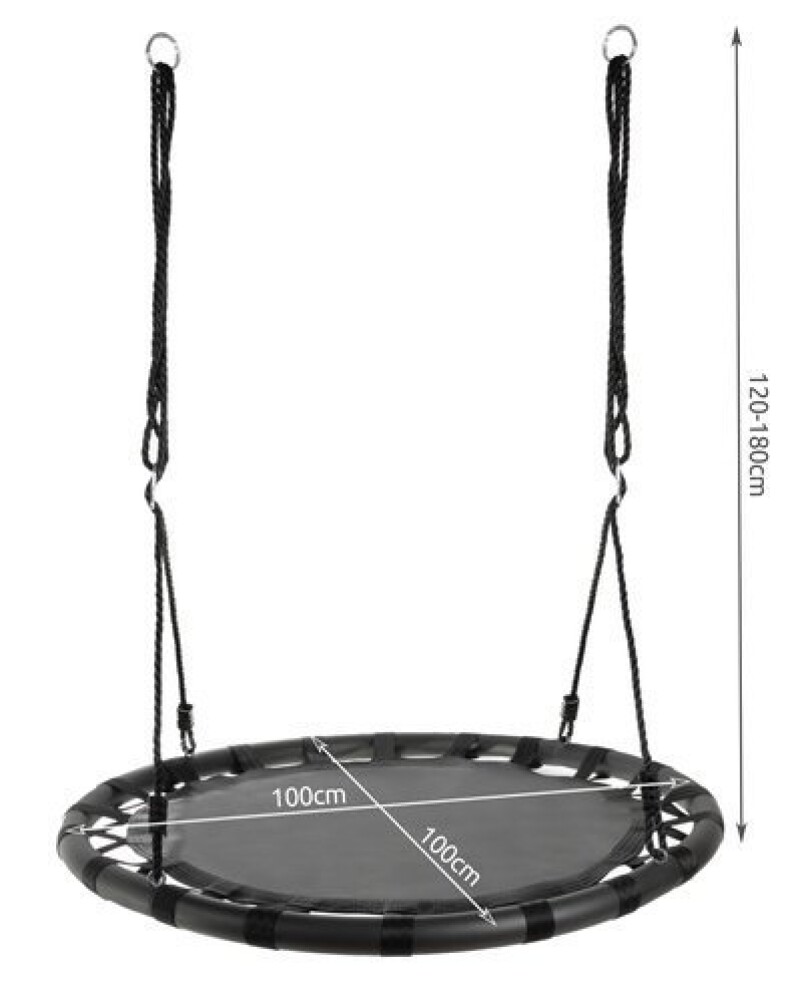 Children's swing Stork nest Ø 100 cm, black