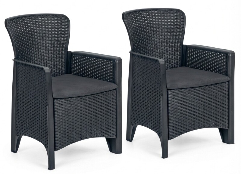 Rotanga dārza krēsli 2 gab., pelēki