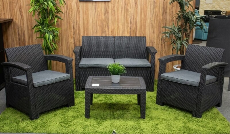 Ротанговый комплект мебели: диван, 2 кресла, стол