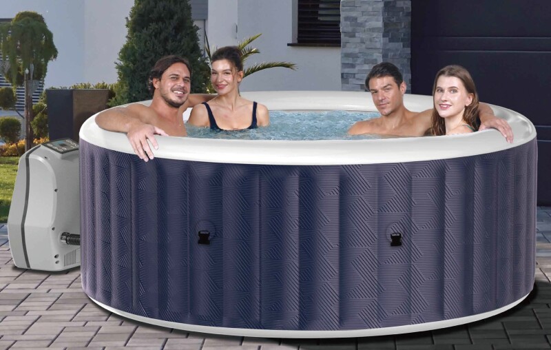 Piepūšamais džakuzi Phuket Blue Laser Rattan, 4-6 personām