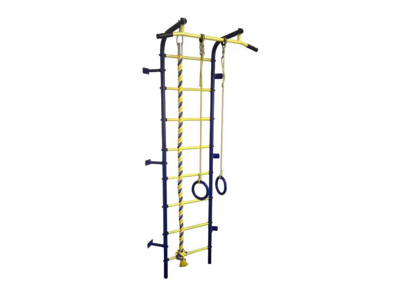 Детская шведская стенка Пионер-C1Y сине-жёлтый