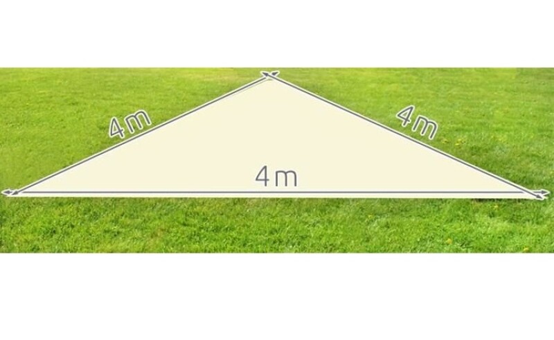 Sun Shade sail 4x4x4 m, triangle, beige