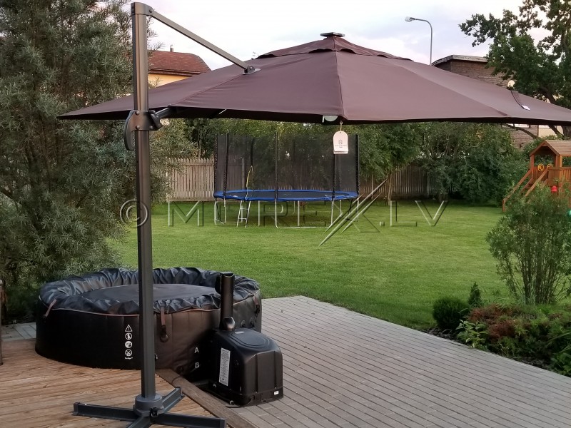 Sun umbrella with lighting Bright Night 3x3 m