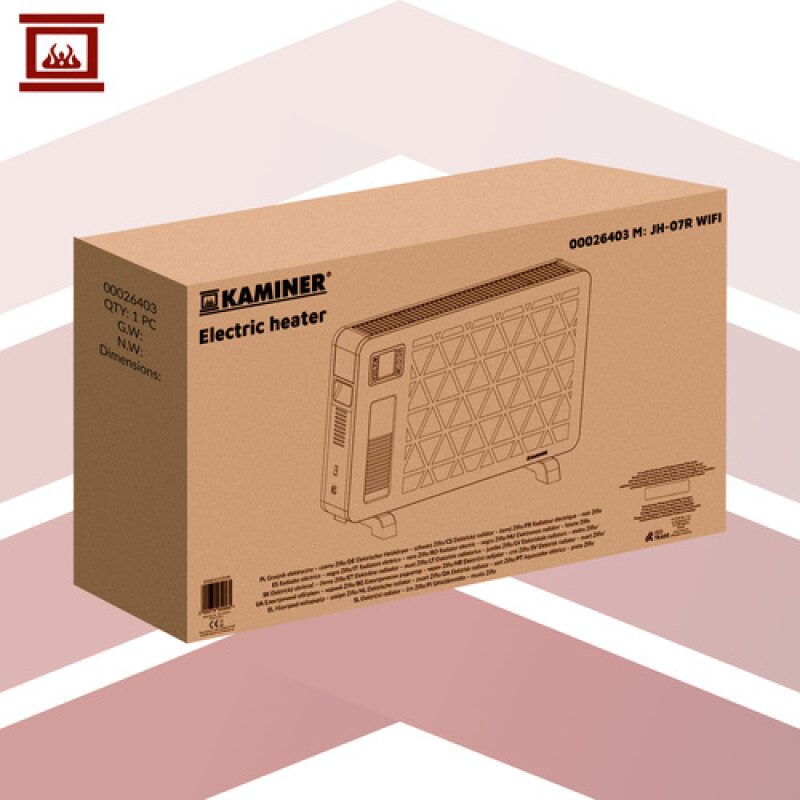 Electric Convection Heater 1000W / 1300W / 2300W with timer, black