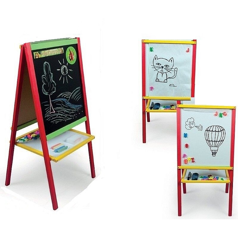 Double-sided wooden board for kids MCBL (37x66x110cm)