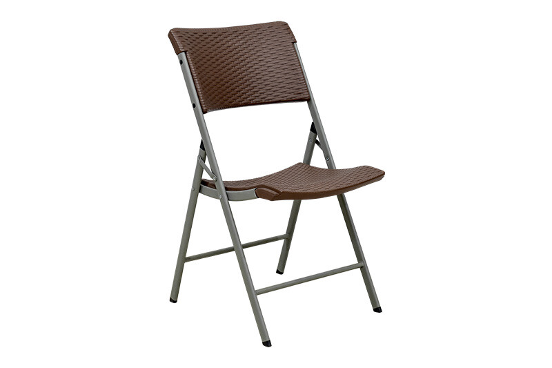 Folding chair with rattan design