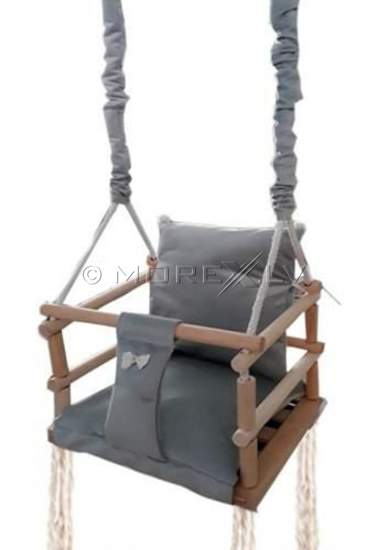 Wooden swing chair for kids, 3in1, grey