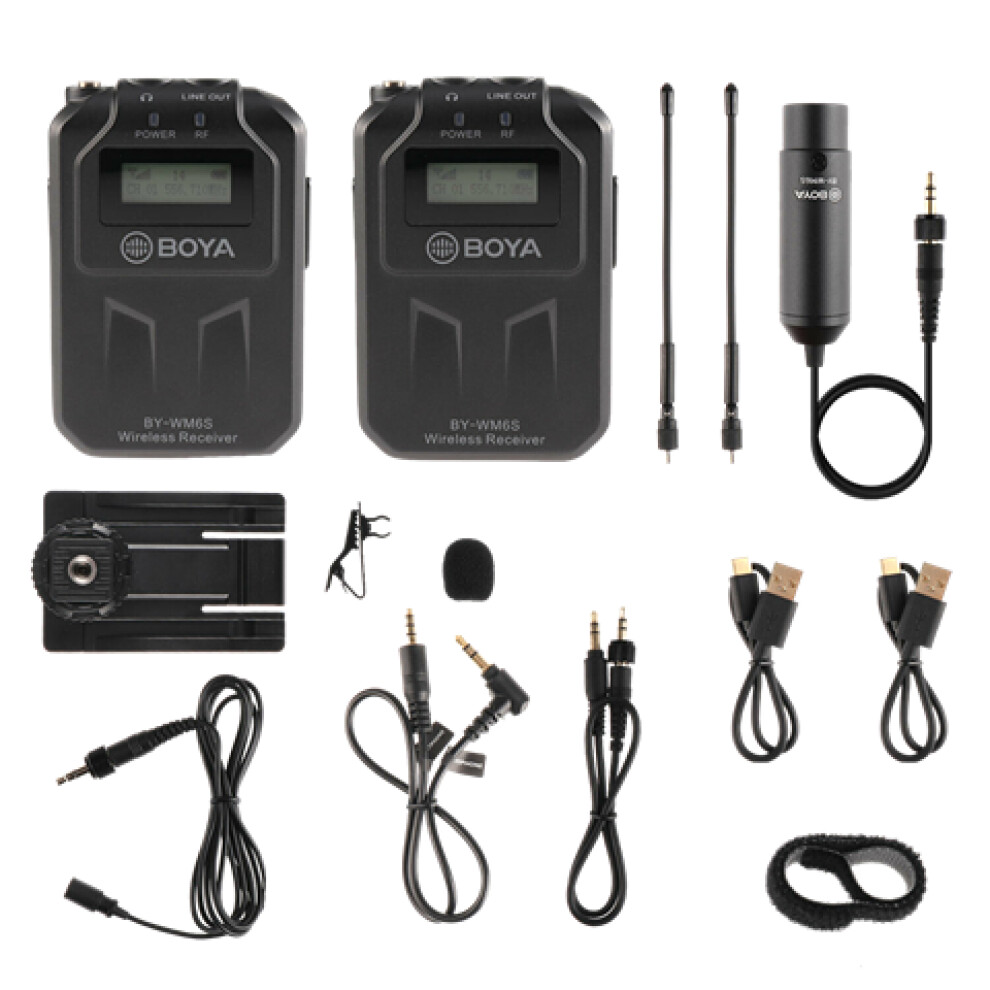 Boya UHF Dual Lavalier Microphone Wireless BY-WM6S