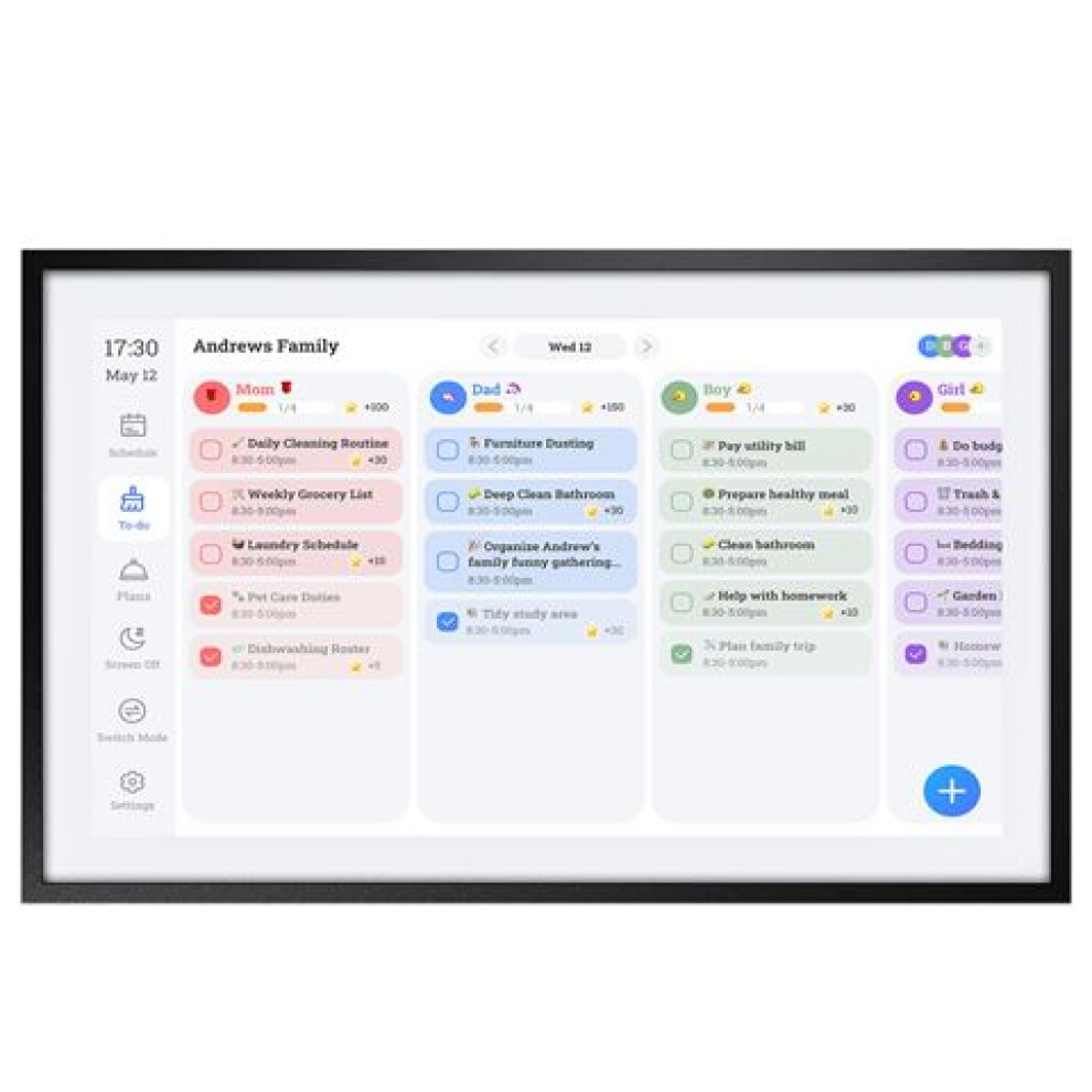 Fotocube 3-in-1 Digital Photo Frame with Calendar PW156-CA Black 15.6 Inch