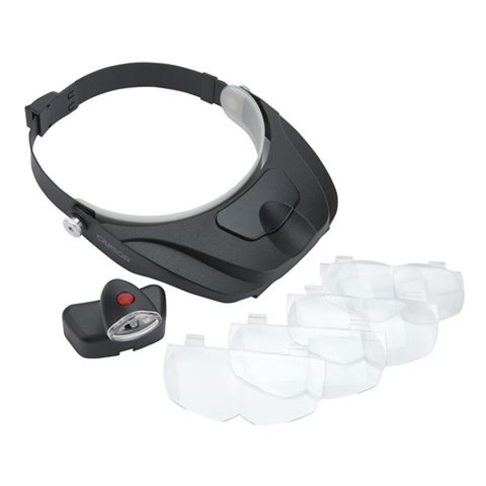 Carson Head magnifier PRO Series MagniVisor Deluxe with LED and 4 lenses