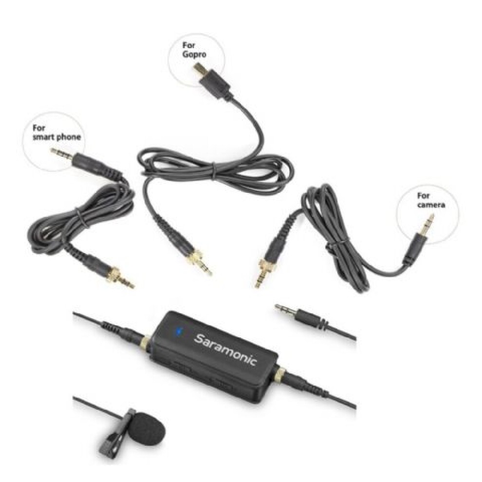 Saramonic Dual Audio Mixer LavMic with Lavalier Microphone for DSLR/GoPro/Smartphones