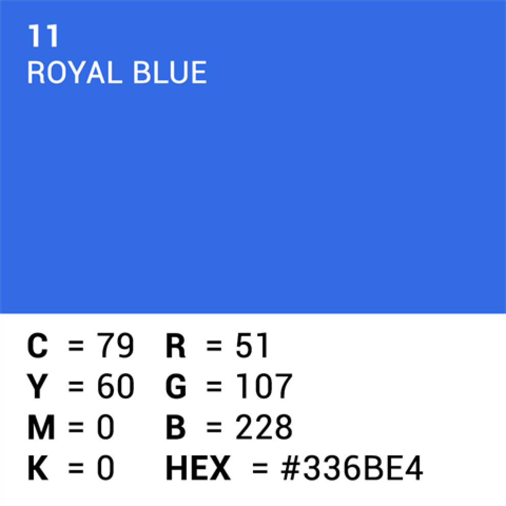 Superior Background Paper 11 Royal Blue Chroma Key 1.35 x 11m