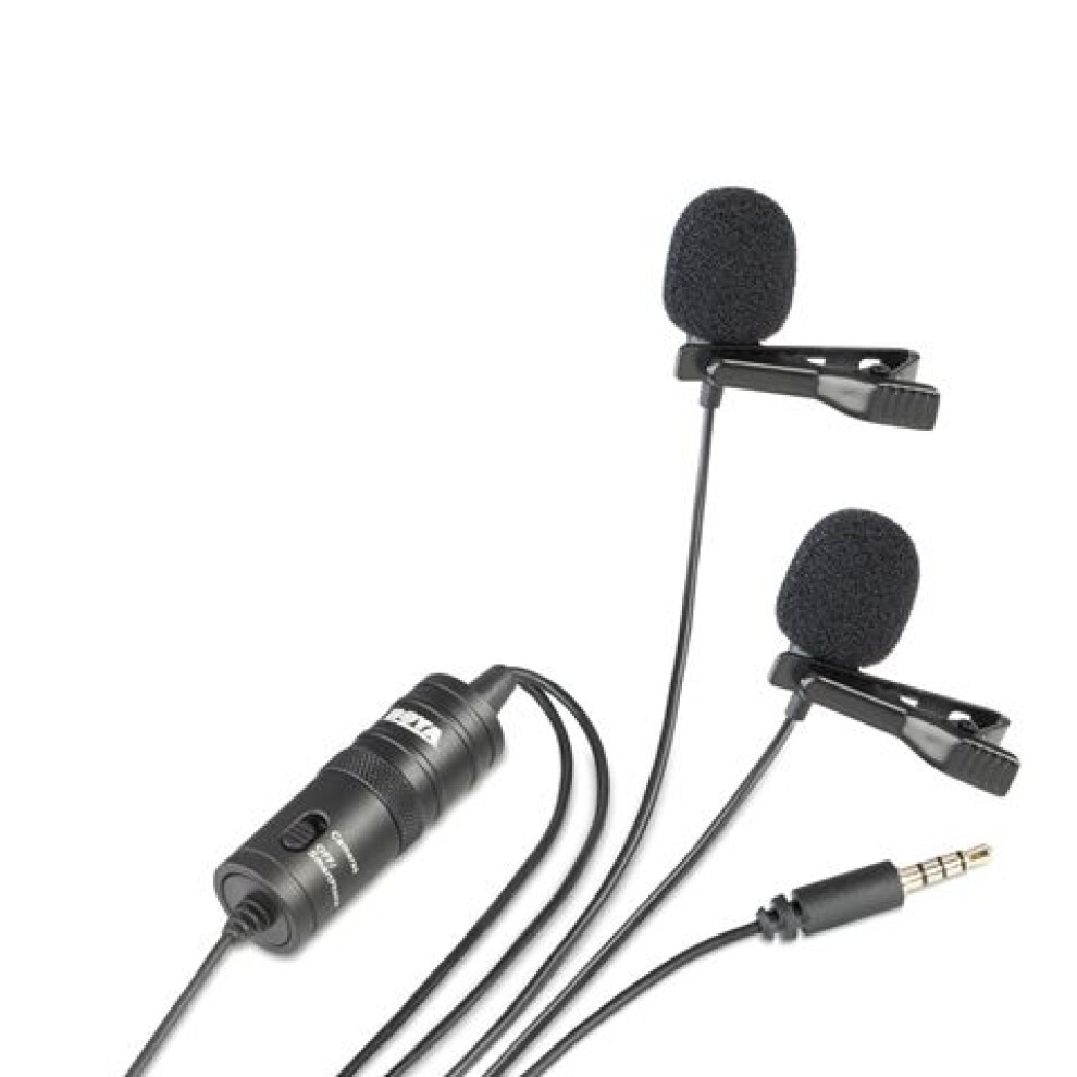Dual Lavalier microphone for Smartphone, DSLR, Camcorders, PC