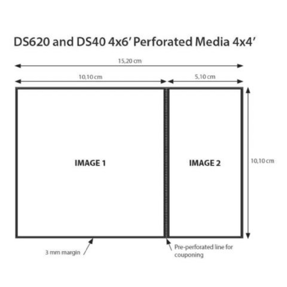 DNP Paper 2 Rolls ? 400 prints. 10x15 Perforated at 10x10 cm for DS620