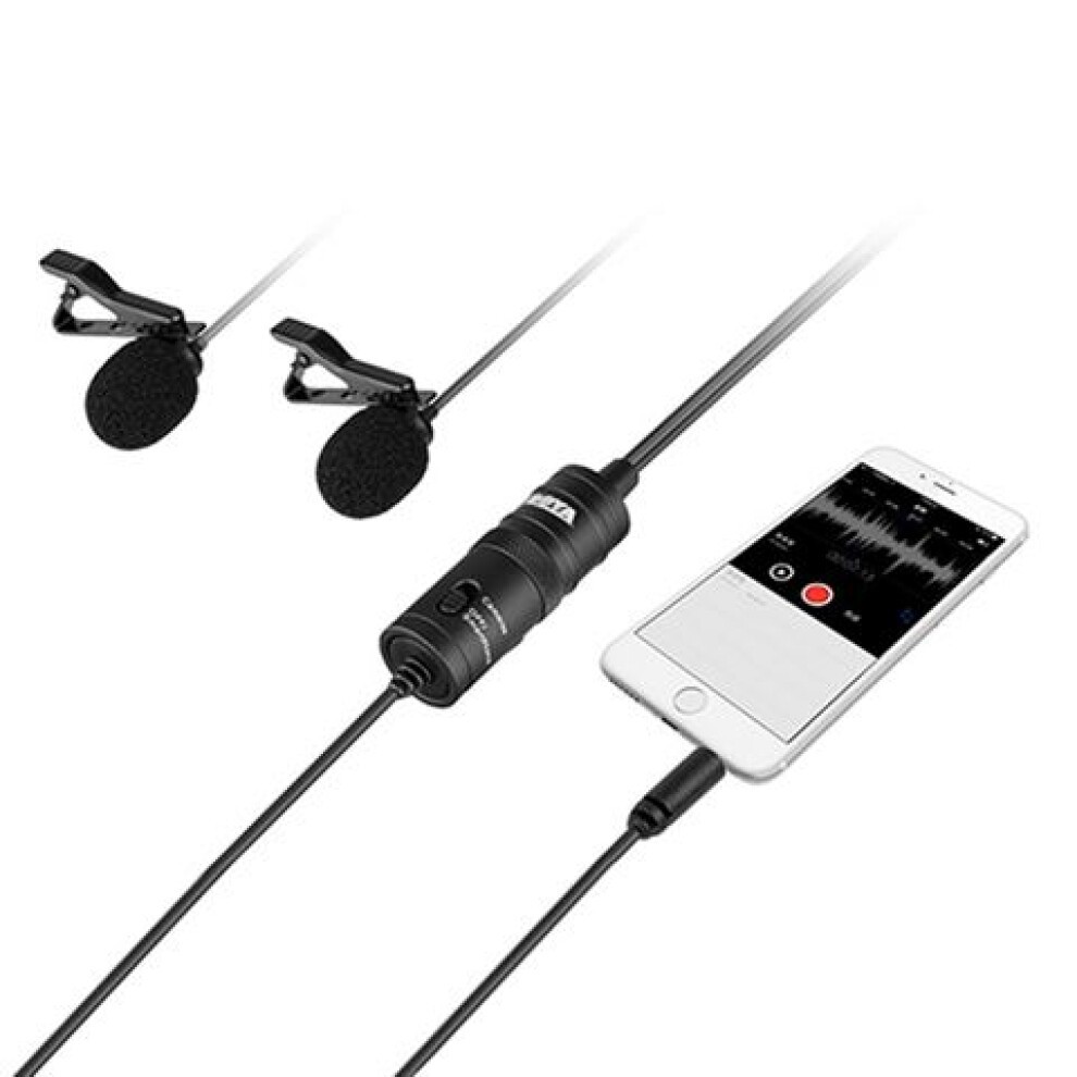 Dual Lavalier microphone for Smartphone, DSLR, Camcorders, PC