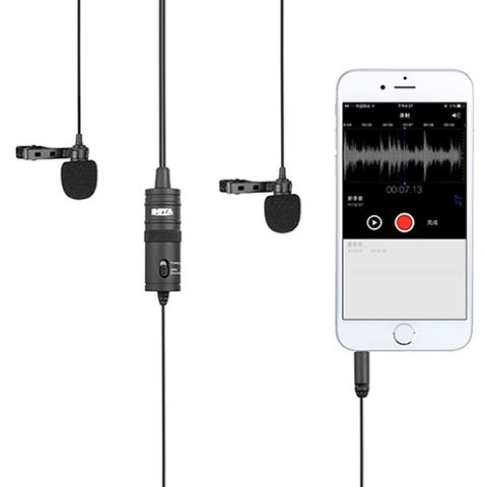 Dual Lavalier microphone for Smartphone, DSLR, Camcorders, PC