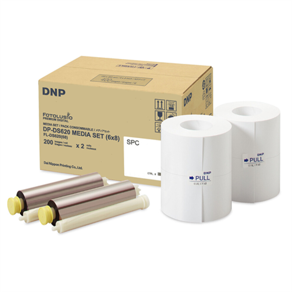 DNP Paper 2 Rolls ? 200 prints. 15x20 Perforated at 7.5x20 cm for DS620