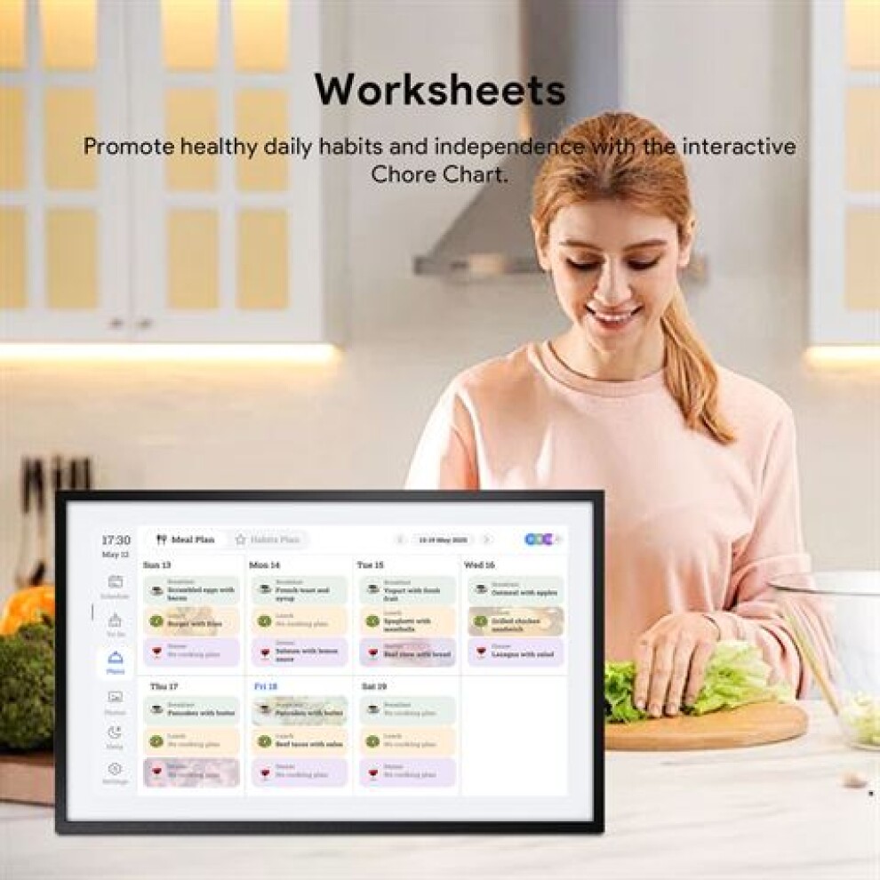 Fotocube 3-in-1 Digital Photo Frame with Calendar PW156-CA Black 15.6 Inch