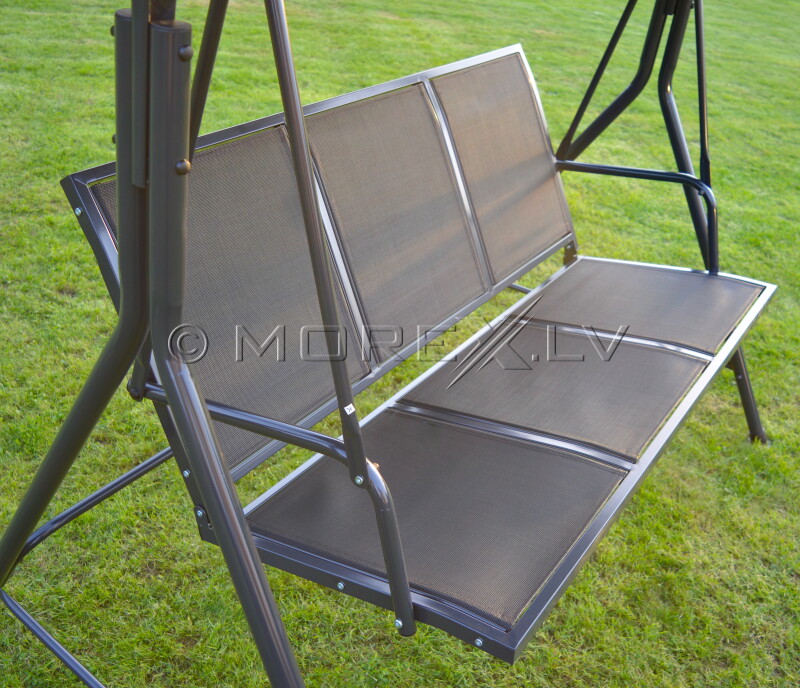Garden swing 170x110x153 cm, 3-seat, black textilene