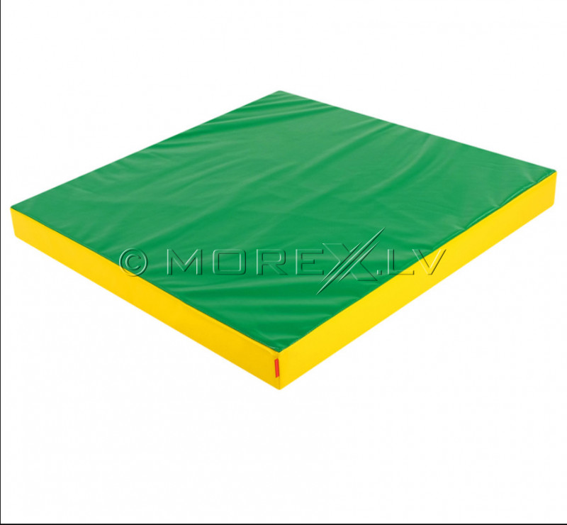 Sporta paklājs 66x120 cm zaļi-dzeltens ar ieliktni
