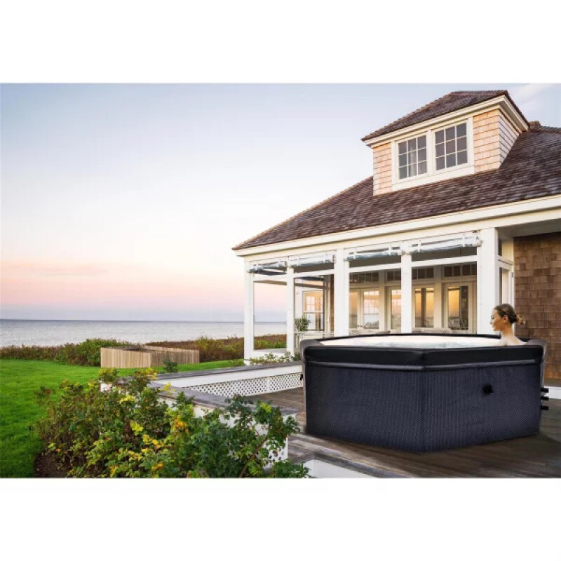 Каркасное джакузи Aegean Eco Foam Black Rattan, 4-6 персон