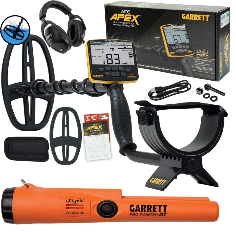 Metal Detector Garrett ACE APEX + MS-3 Z-Lynk + GIFT: Pro-Pointer AT Z-LYNK