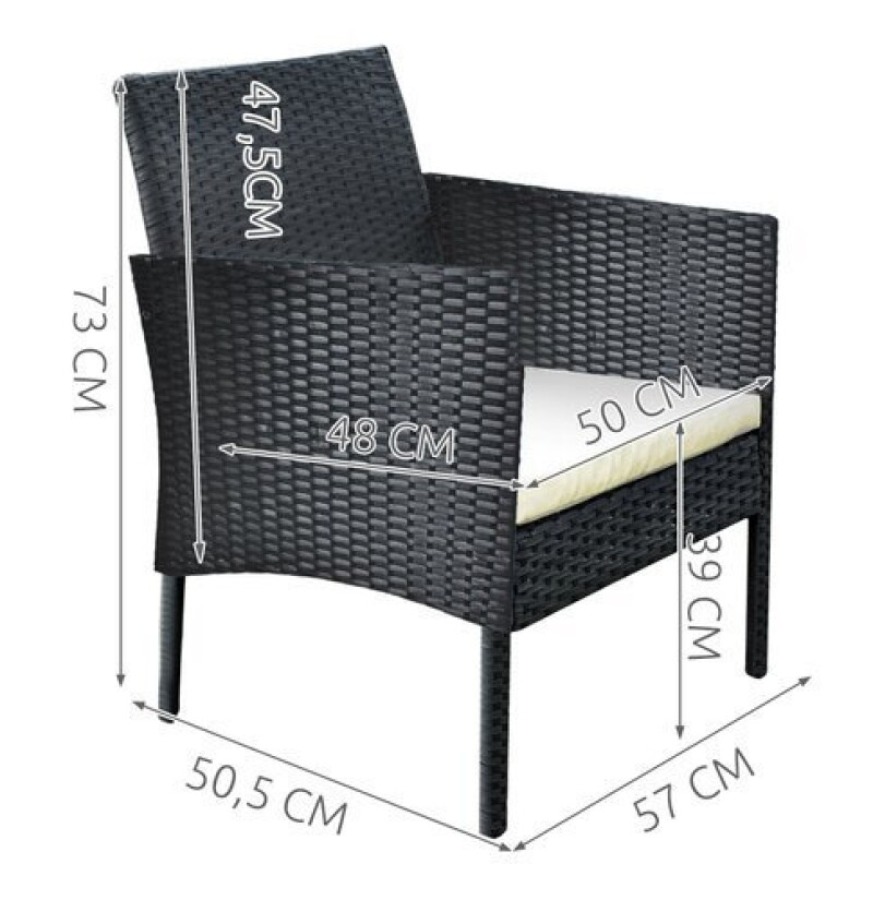 Rattan garden furniture, black