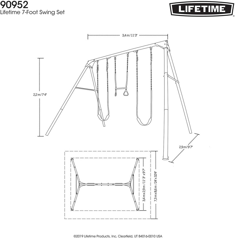 LIFETIME 90952 Kids Swing Set, turquoise-brown