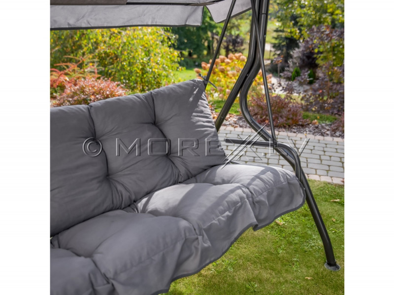 Replacement garden swing cushion set LUNA,130х45 cm, grey
