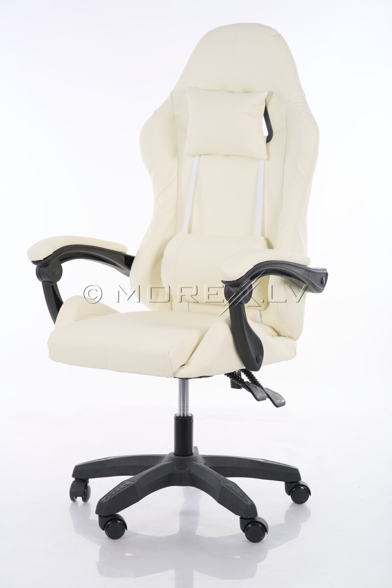 Ergonomisks datorkrēsls, biroja krēsls, bēšs
