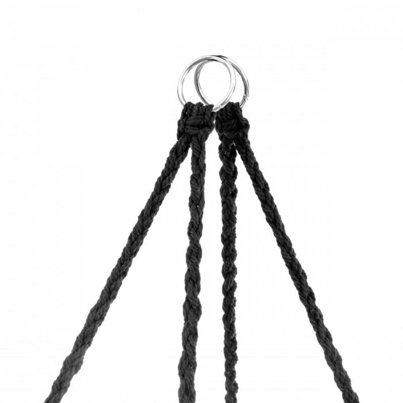 Hanging woven Macrame swing , 1,25 m black round